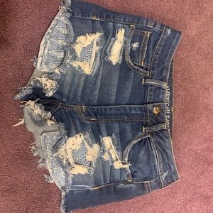 Hi-rise shorty jean shorts